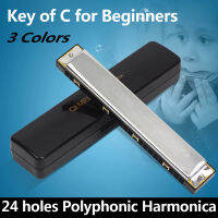 24หลุม Bores Tremolo Harmonica เด็กของเล่นเพื่อการศึกษาโลหะ Gaita Woodwind เครื่องดนตรี Key Of C Major ของขวัญเริ่มต้นใหม่