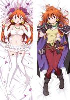 (ถ้ากำหนดเองติดต่อเรา) DIY ออกแบบเองอะนิเมะ Dakimakura Slayers Lina Inverse Dakimakura เคสหมอนข้างหมอนกอดฝาครอบหมอนข้างเคสสองด้าน Pr