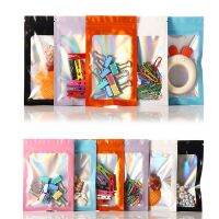 【DT】 hot  100pcs Clear Front Rainbow Laber Zip Lock Foil Window Bag Resealable USB Chip Memory Card Jewelry Beauty Heat Sealing Pouches