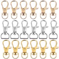 【YF】 10pcs Gold Silver Plated Lobster Clasp Hooks Split Key Ring Swivel Connector Carabiner Handcrafts Sewing Accessories