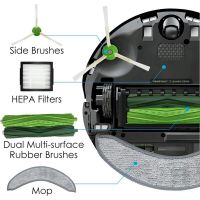 แปรงไม้ถูพื้นมีแปรงตัวกรอง Hepa ด้านผ้าถุงหูรูดอุปกรณ์เสริมสำหรับ Irobot Roomba แบบคอมโบ J7 + เครื่องดูดฝุ่น