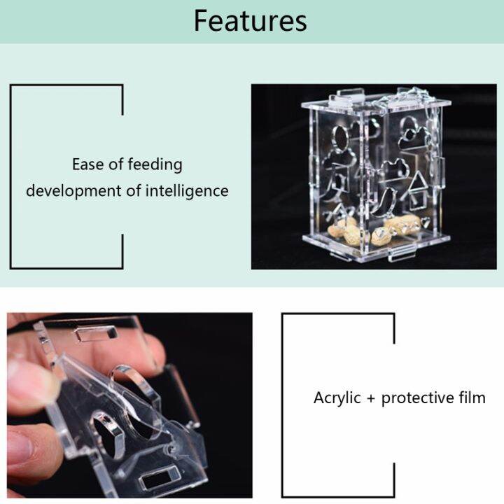 bird-foraging-ของเล่นอะคริลิคใสกล่องอาหาร-parrot-feeder-ปรับปรุง-intelligence-cage-แขวนของเล่นสำหรับ-cockatiel-parakeet