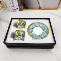 [Hot On Sale] Luxury 2 Pieces Of Simple Artistic Bone China Tea Coffee Cup And Plate European Royal Milk Tea Saucer Drinking Set With Gift Box