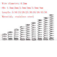 20 ชิ้น/ล็อต 0.2 มม.สแตนเลส Micro ขนาดเล็กการบีบอัดฤดูใบไม้ผลิ OD 1.5/2/2.5/3/3.5 /4 มม.ความยาว 5 มม.ถึง 50 มม.-invy32 shop