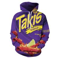 Sudadera con capucha de Snacks y comida rápida para hombre y mujer, ropa con estampado 3D, Harajuku, de manga larga, de gran tamaño, sudaderas informales a la moda