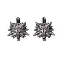 ยี่ห้อ Vintage Statement Wolf Head Cufflinks Wizard Medallion Cufflinks The Wild Hunt 3รูปเกมภาพยนตร์เครื่องประดับผู้ชายเสื้อ