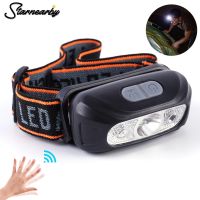 【CW】 USB Rechargeable XPE Headlamp Sensor Headlight Camping Flashlight Outdoor Fishing Torch Lamp