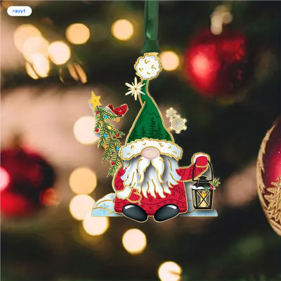 เครื่องประดับซานต้าคลอสคริสมาสต์ GHJ สีสันสดใสองค์ประกอบคริสต์มาสของขวัญวันขอบคุณพระเจ้าที่ห้อยสำหรับคริสมาสต์