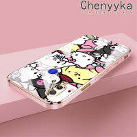 เคส Chenyyka สำหรับ Xiaomi Redmi โน๊ต7 Note 7 Pro Note 7S ลายการ์ตูน Hello Kitty Melody ใหม่เคสโทรศัพท์แบบบางสุดหรูแบบบางคลุมทั้งหมดป้องกันเลนส์กล้องเคสมือถือซิลิโคนนิ่มเคสกันกระแทก