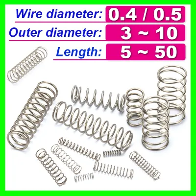Wire Diameter 0.4mm 0.5mm Small Compression Spring Buffer Return Short Spring Release Pressure Spring Y-type 304 Stainless Steel