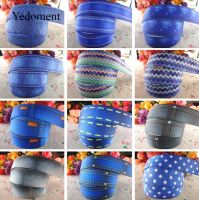 [HOT!] 17110429New arrival 7/8 quot; (22mm) 10 yards/lot denim printed grosgrain ribbons cartoon ribbon DIY handmade materials