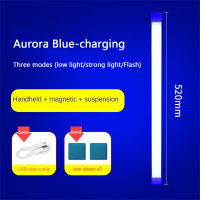 Runger Runger Lampu Penerangan Rumah วิ่ง52ซม.,ไฟ LED เครือข่ายไฟกลางคืนสีแดงไฟตกแต่งสีฟ้าอ่อนเติมไร้สายสีม่วงมัลติฟังก์ชันชาร์จไฟไฟแต่งรถสายชาร์จของขวัญและสติกเกอร์แม่เหล็ก