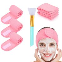 3pcs Facial Headband with 1 Mask Brush Yoga Spa Bath Shower