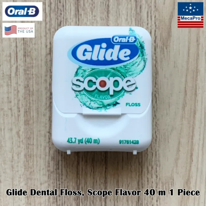 OralB® Glide Dental Floss, Scope Flavor 40 m 1 or 6 Pieces ไหมขัดฟัน ออรัลบี ไกลด์ ยาว 40 เมตร