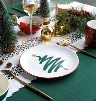 Nordic Home Creativity Dinner Plates Dinnerware Christmas Style Breakfast Dinner Plates Ceramic Modern Plateau Dish Set BC50CP