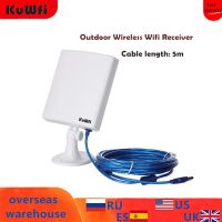 KuWfi 150Mbps Wifi Receiver Soft AP High Gain 14dBi Antenna 5m Cable USB Adapter High Power Outdoor Waterproof Long Range