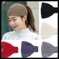 HORRI ผู้หญิง Headwear นุ่มยืด ผ้าโพกหัวถัก ผ้าโพกศีรษะ หมวกอุ่น ฤดูหนาว Headbands