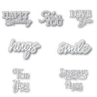 Love You Huge Smile Words Metal Cutting Dies for New Arrivals 2022 Scrapbooking Frame Card Craft Supplies No Stamp