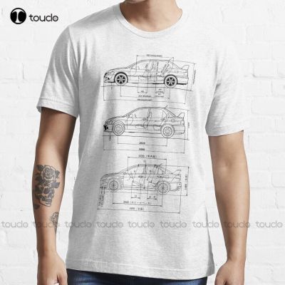 Evo Blueprint Evolution, Evo 8, Evo 9, Evo X, Mitsu T-Shirt Vintage T Shirts For Men Fashion Creative Leisure Funny T Shirts Tee