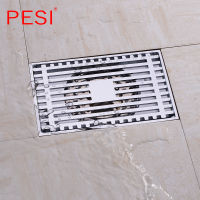 Bathroom Floor Drains Chrome ss Deodorant Square Floor Drain 140*89mm Cover Shower Waste Drainer Bath Accessories Strainer.