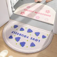 Non-slip Water Absorption Flower Semicircle Entrance Carpet Soft Kitchen Mat Nordic Bedroom Floor Mats Bathroom Anti-slip Rug