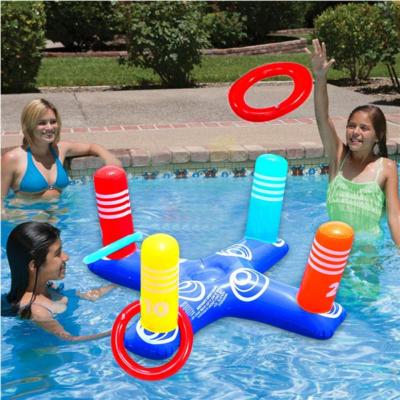 Children and s inflatable cross ring toss game swimming pool fun toys summer water beach party props plaything air mattress