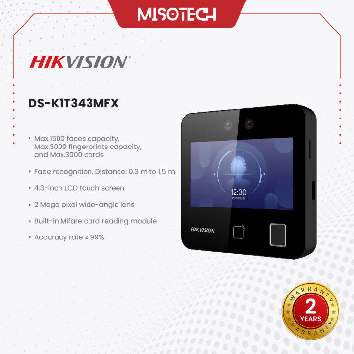 ACCESS CONTROL HIKVISION DS-K1T343MFX MESIN ABSENSI INDOOR MIFARE ...