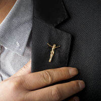 Christianity Crucifixion Of Jesus เข็มกลัดสำหรับผู้ชายสแตนเลส Vintage เครื่องประดับทางศาสนาสวดมนต์คอ Pin Badge อุปกรณ์เสริม