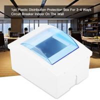 【ราคาถูกสุด】 พลาสติก Plastic Distribution Box Distribution กล่องป้องกันสำหรับ 3-4 วิธีเบรกเกอร์ในร่มบนกำแพง - INTL