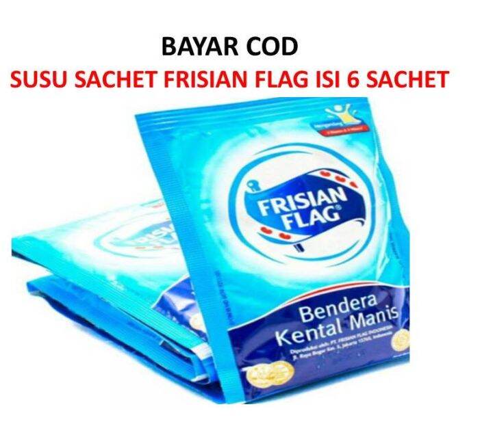 susu kental manis frisian flag sachets/1 renceng isi 6 sachets/ putih