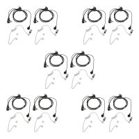 10Pack Fbi Style 2Pin Covert Acoustic Tube Earpiece Ptt Headset for Motorola 2 Ways Radio GP88S GP300 A8 A6 A10 A12 Etc