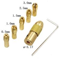 GJPJ-7pcs 0.5-3mm Mini Drill Chucks Micro Collet Brass W/wrench Adapter Household Electricity Accessories For Power Rotary Tool