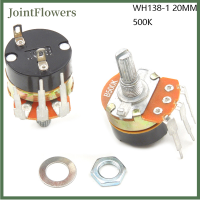 JointFlowers ตัวควบคุมความเร็วต้านทานและปรับ WH138-1ได้1ชิ้นพร้อม B500K โพเทนชิโอมิเตอร์ของสวิตช์