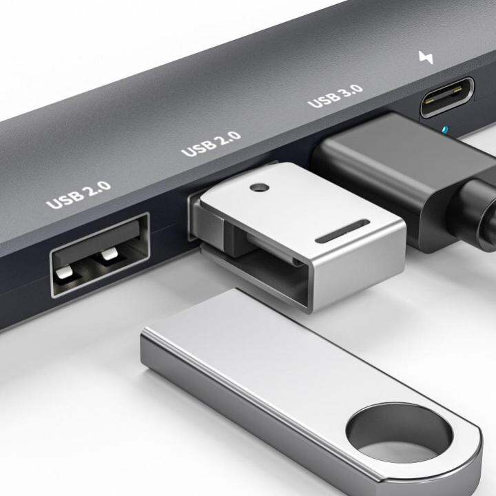 hyra-5พอร์ต-usb3-0ฮับชนิด-c-ด็อกต่อขยาย4k-อะแดปเตอร์เครื่องแยกอเนกประสงค์ฮับชาร์จไฟเร็วแท่นวางอุปกรณ์แล็ปท็อปสมาร์ทโฟน-feona