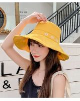 Hats Shop9 หมวกบัคเก็ต(bucket )ปักรูปดอกเดซี่ สินค้าพร้อมส่ง D052