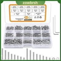 ZOWBRSH 840Pcs 304สแตนเลสสตีล ชุดสกรูเมตริก M2.5 x 4/6/8/10/12/16/20/25มม. ชุดแหวนรองน๊อตและน๊อต พร้อมกล่องเก็บของ ชุดสกรูเกลียว อุตสาหกรรมเครื่องจักรพิเศษ