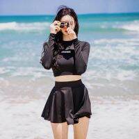 APOD Bikini Suits Womens Long Sleeve Thin Sports Low Profile Swimwear Vacation Travel Hot Spring Swimwear