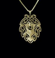 1PCS Drop ship Handmade cartoon Boho Chic Alloy Shetland Sheepdog necklace dog pendant jewelry golden colors plated