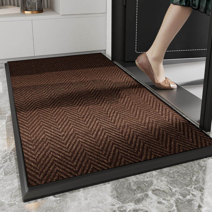 Front Door Mat, Heavy Duty Non Slip Rubber Back Low Profile, Waterproof  Welcome Doormat for Front Door, Patio,Porch, Brown