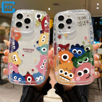 Y02S Y02เคสสำหรับ VIVO โทรศัพท์รูปอสูรกาย Y17การ์ตูนน่ารักเล็กๆน้อยๆที่ Y20 Y12 Y20S Y12S Y12A Y15 Y15S Y22 Y16 Y15a Y21T Y19 Y22S ที่ปิดป้องกัน TPU โปร่งใสสบู่ฝา