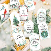 Christmas Labels Kraft Ta-g Kraft Paper Ta-gs Ha-ng Ta-gs With Han-ging Strings DIY Crafts Gi-ft Label Packaging Decoration