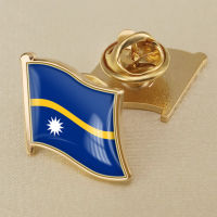 Nauru Nauru National Flag Crystal Resin Drop Badge Brooch Flag Badges of All Countries in the World All-metal Brooch Copper Brooch Collection