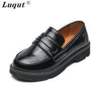 LUQUTCR 2023เด็กรองเท้าสำหรับชายหญิงหนัง PU อ่อนนุ่มแฟชั่นสไตล์อังกฤษเด็ก Loafers หนาด้านล่างรองเท้าหนังส้นเตี้ย