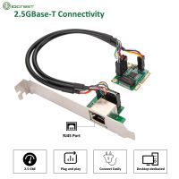 IOCREST การ์ดอีเทอร์เน็ต Mini Pcie 2.5Gb 2.5Gbase-T อะแดปเตอร์เครือข่ายกิกะบิตด้วย1พอร์ต2500Mbps RJ45 LAN การ์ดคอนโทรลเลอร์