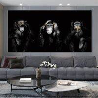 Dark Funny Monkey โปสเตอร์และภาพพิมพ์สำหรับตกแต่งบ้านห้องนั่งเล่น