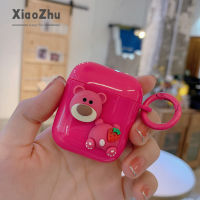 XiaoZhubangchu เคสนิ่มลายหมีสตรอเบอร์รี่น่ารักแบบ DIY ของแท้เหมาะสำหรับ AirPods1/2pro เคสป้องกันสามรุ่นเคสหูฟังบลูทูธ