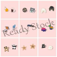 【hot sale】 ❄✻ B36 2Pcs/Set Gothic Punk Animal Enamel Pins LGBT Star Moon Note Dinosaur Cat Partridge Brooches Lapel Badges Jewelry Gifts