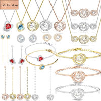 Swa Original Fine Jewelry Sets 2022 New Trendy Earrings Geometric Spinning Generation Charms Crystal Romantic Gifts Women