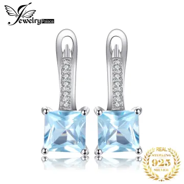 Genuine blue clearance topaz earrings