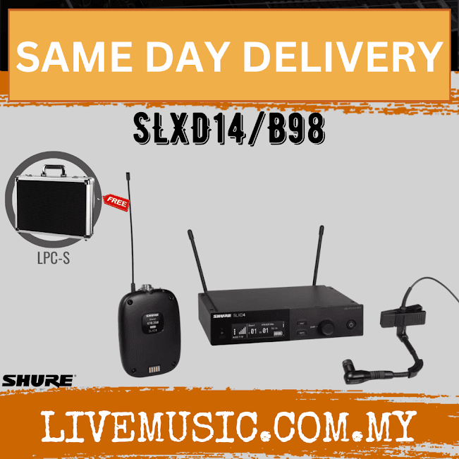 Shure SLXD14/B98 Wireless Lavalier Microphone System With GM-1W